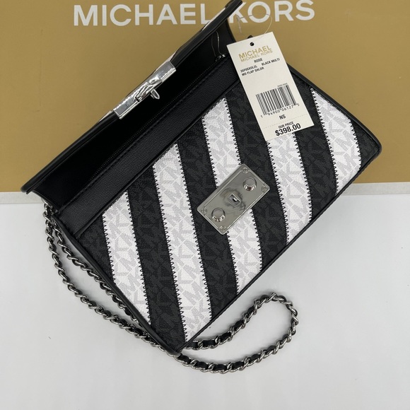 Michael Kors Rose MD Flap Shoulder Bag Bla… - Picture 9 of 13